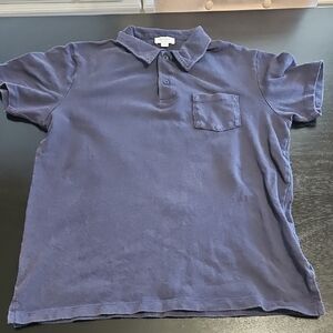 Sunspel Dark Blue Polo Shirt